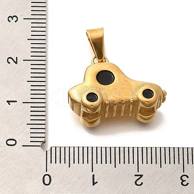 PVD Vacuum Plating 304 Stainless Steel Enamel Pendants STAS-U035-36G-1