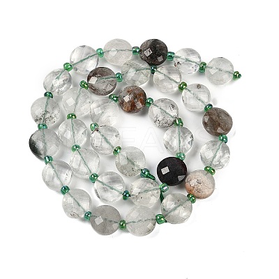 Natural Green Lodolite Quartz/Garden Quartz Beads Strands G-B094-A19-01-1