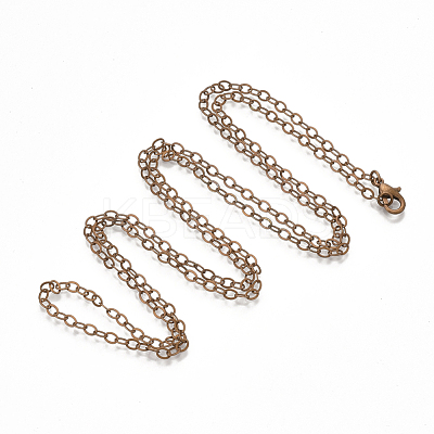 Brass Cable Chain Necklace Making MAK-T006-05R-1