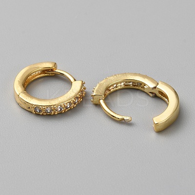 Brass Micro Pave Cubic Zirconia Hoop Earrings EJEW-WH0010-13A-G-1
