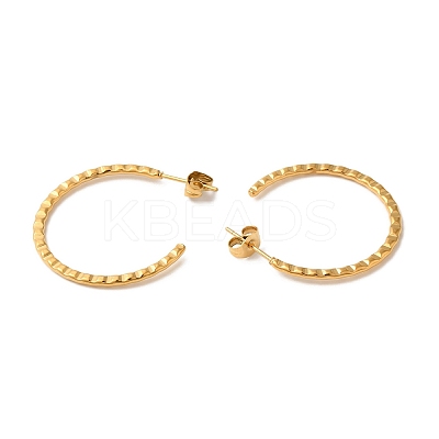 Ion Plating(IP) 304 Stainless Steel C-Shaped Stud Earrings for Women EJEW-Z066-06G-1
