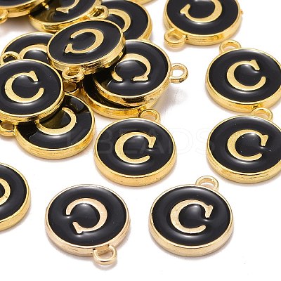 Golden Plated Alloy Charms LS-ENAM-S118-02C-1