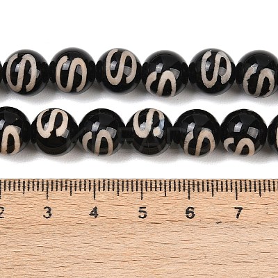 Tibetan Style dZi Beads Strands G-G328-A05-10mm-1