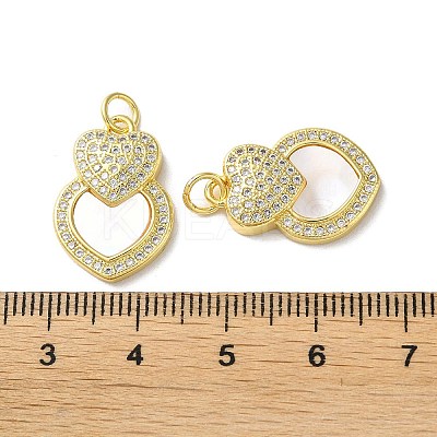 Valentine"s Day Brass Micro Pave Clear Cubic Zirconia Pendants KK-B083-41C-G-1