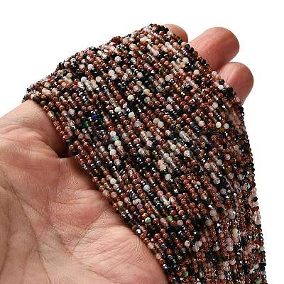 Natural & Synthetic Mixed Gemstone Beads Strands G-RM2025-A16-2mm-A-1