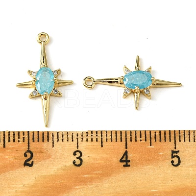 Brass Micro Pave Cubic Zirconia Pendants KK-M277-08G-06-1