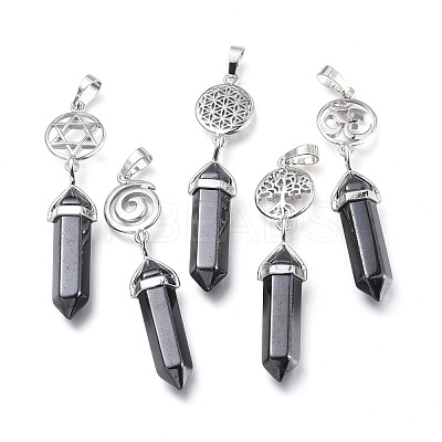 Synthetic Non-magnetic Hematite Pointed Big Pendants G-D0021-01P-14-1