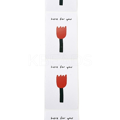 200Pcs Rectangle with Flower Here for You Theme Paper Self-Adhesive Stickers AJEW-S084-02D-1