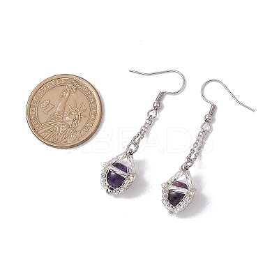Glass Seed Beads Dangle Earrings EJEW-MZ00350-04-1