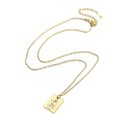 Birthday Flower 304 Stainless Steel Pendant Nacklaces For Women STAS-S124-03G-08-1