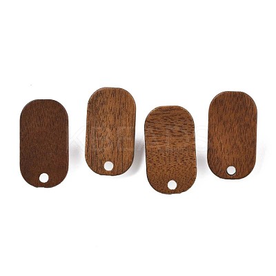 Walnut Wood Stud Earring Findings MAK-N032-047-1