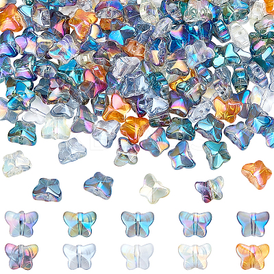 200Pcs 10 Styles Mixed Styles Electroplate Transparent Glass Beads Strands EGLA-SC0001-57-1