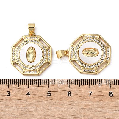 Brass Micro Pave Cubic Zirconia Pendants KK-D057-06G-1