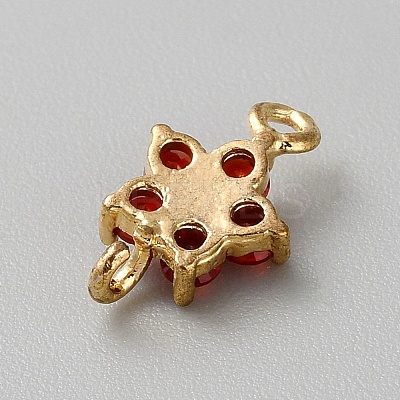 Light Gold Plated Brass Pave Glass Connector Charms KK-CJC0001-38KCG-02-1
