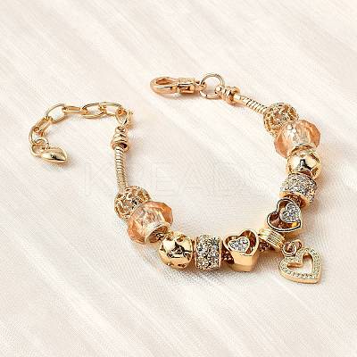 Alloy European Beads Charm Bracelets BJEW-F495-09G-1