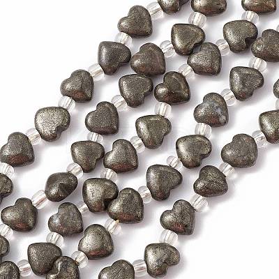 Natural Pyrite Beads Strands G-E590-02-1