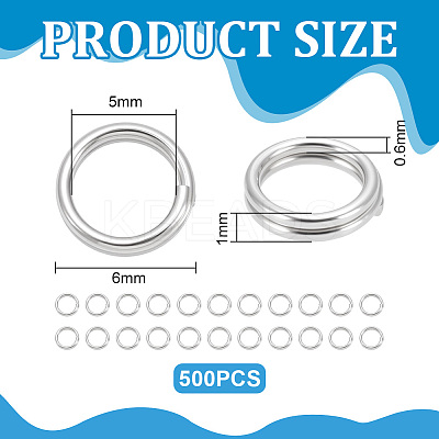500Pcs Non-Tarnish 304 Stainless Steel Split Rings STAS-UN0065-26P-02-1