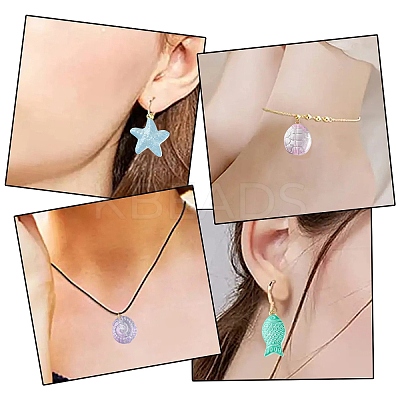 25Pcs 5 Style Ocean Themed Transparent Glass Beads Sets GLAA-YW0003-40A-1