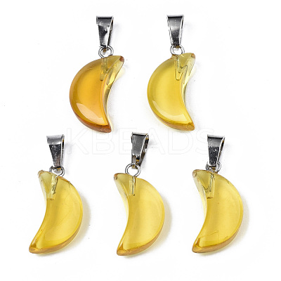 Transparent Spray Painted Glass Pendants GLAA-N035-021-F05-1