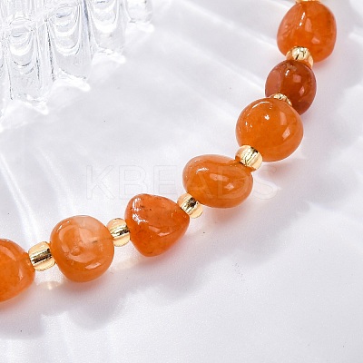 Natural Red Aventurine Beaded Bracelets for Women G-P563-07P-07-1