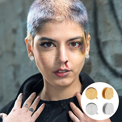 12Pcs 2 Colors 304 Stainless Steel Vortex Cuff Earrings EJEW-UN0002-54-1