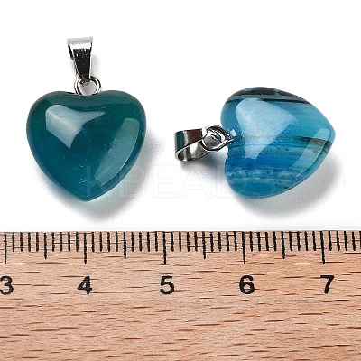 Natural Banded Agate Charms HEAR-PW0001-057-26-1