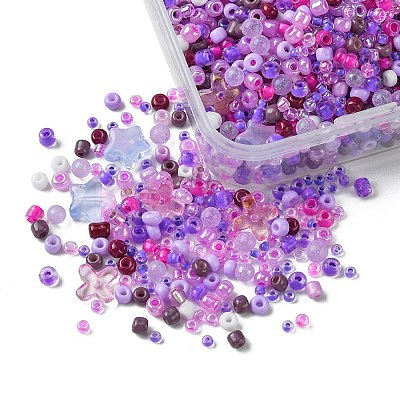 DIY Glass & Seed Beads Jewelry Making Findings Kits DIY-FS0005-62-1