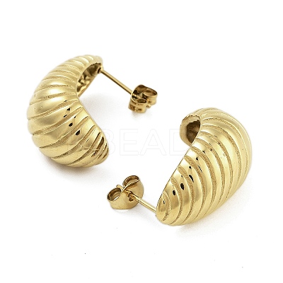 Ion Plating(IP) 304 Stainless Steel Stud Earrings for Women EJEW-N054-35G-1