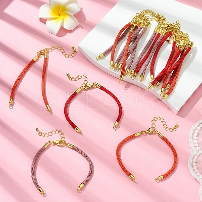 12Pcs 3 Colors Nylon Cords Bracelet Makings Fit for Connector Charms AJEW-YW0001-43B-1