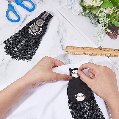 2Pcs Fashionable Alloy Tassel Epaulettes DIY-FH0007-13-1