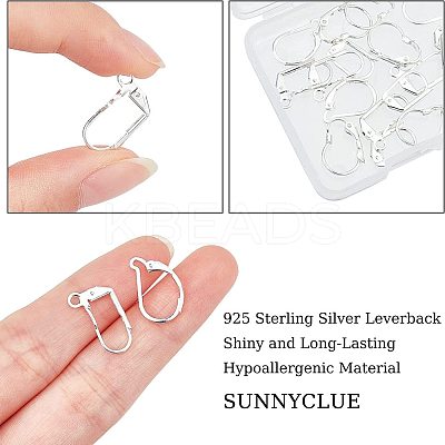 24Pcs 4 Styles Brass Leverback Earring Findings KK-SC0002-28S-1
