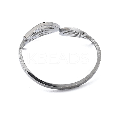 304 Stainless Steel Hollow Butterfly Wing Open Cuff Rings for Women RJEW-M024-02P-1