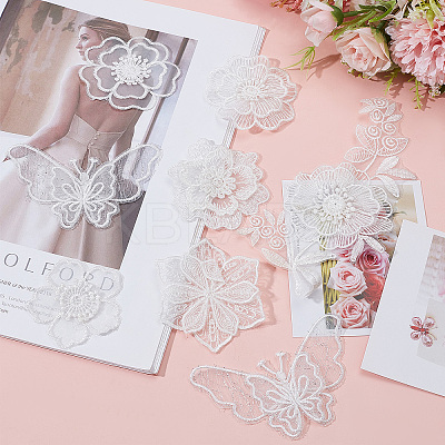 14Pcs 7 Style Lace Embroidery Sewing Fiber Ornaments DIY-GF0006-18-1