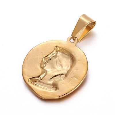 Ion Plating(IP) 304 Stainless Steel Pendants STAS-O112-01G-1