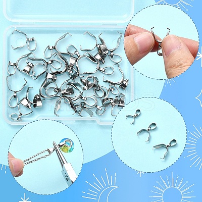 30Pcs 3 Styles 304 Stainless Steel Ice Pick Pinch Bails STAS-YW0001-92-1