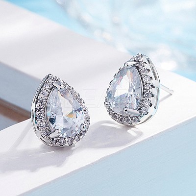 Brass Stud Earrings EJEW-BB63397-A-1