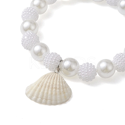 ABS Plastic Imitation Pearl Beaded Stretch Bracelet BJEW-JB10104-02-1