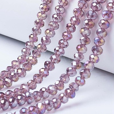 Electroplate Glass Beads Strands EGLA-A034-T4mm-B10-1