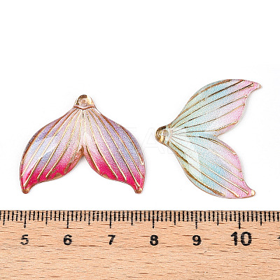 Printed Gradient Color Translucent Acrylic Pendants OACR-T028-28B-1