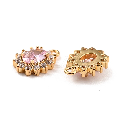 Real 18K Gold Plated Brass Micro Pave Cubic Zirconia Charms ZIRC-Z023-04E-NR-1