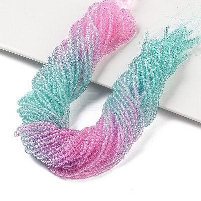 Transparent Painted Glass Beads Strands X1-DGLA-A034-T2mm-A10-1