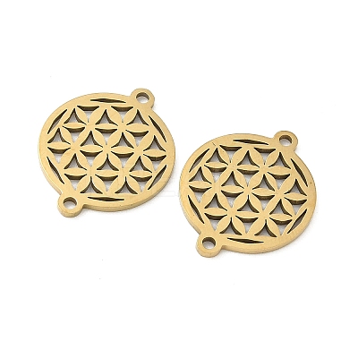 201 Stainless Steel Laser Cut Connector Charms STAS-P428-08G-1