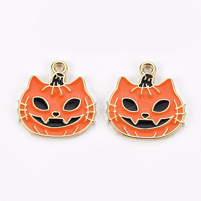 Rack Plating Eco-Friendly Alloy Enamel Pendants LS-ENAM-N052-003-RS-1