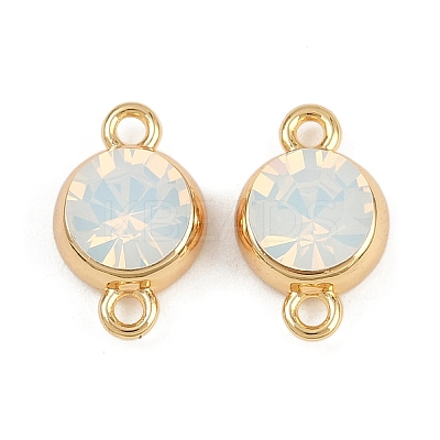 Brass Pave Cubic Zirconia Connector Charms KK-H078-06G-02-1