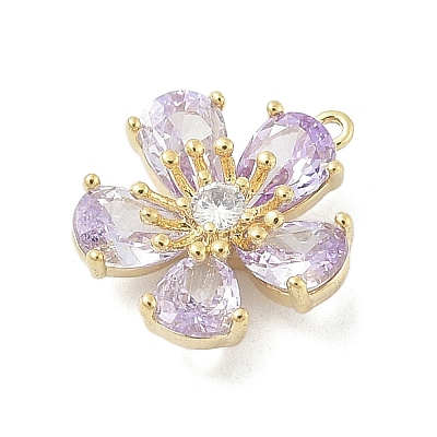 Brass Micro Pave Cubic Zirconia Pendants KK-S514-02D-G-1