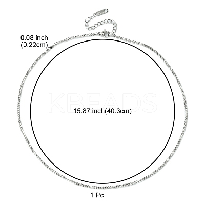 304 Stainless Steel Curb Chain Necklace for Men Women NJEW-YW0001-12-1