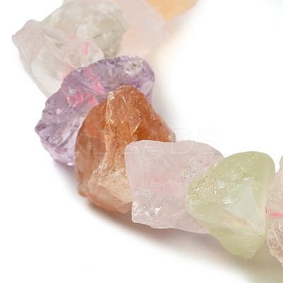 Raw Rough Natural Amethyst & Rose Quartz & Quartz Crystal & Citrine Beads Strands G-P528-A18-01-1