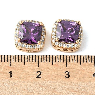 Brass Micro Pave Cubic Zirconia Beads KK-A253-20G-05-1