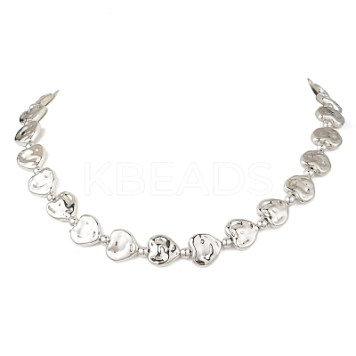 CCB Plastic Heart Beaded Necklaces NJEW-JN05841-01-1
