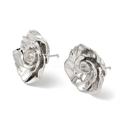 Rack Plating Brass Stud Earrings EJEW-U012-02P-1